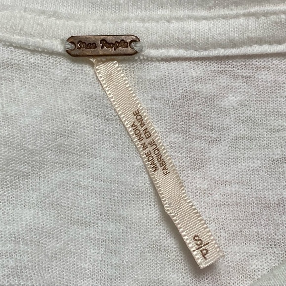 Free People Marcy Embroidered Peplum Ivory Top Size Small - Picture 11 of 13